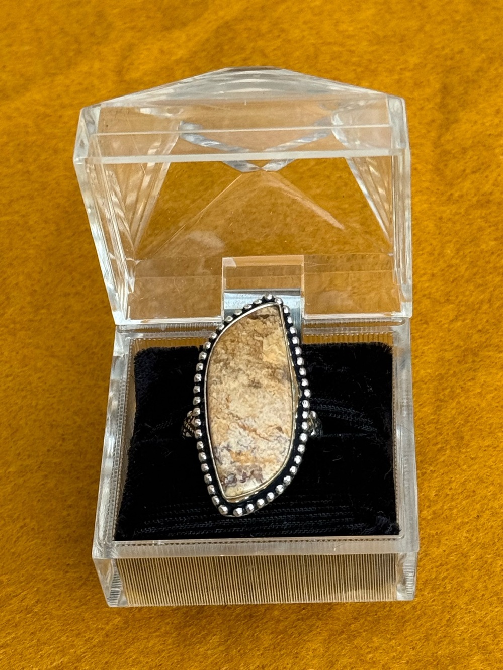Jasper gemstone ring sz 8.5